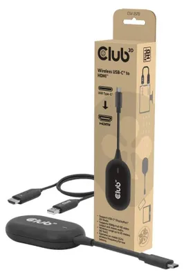 Produktbild von CLUB3D Wireless USB-C® to HDMI™, 1920 x 1080 Pixel, AV-Sender & -Empfänger, Verkabelt & Kabellos, Schwarz, HDCP