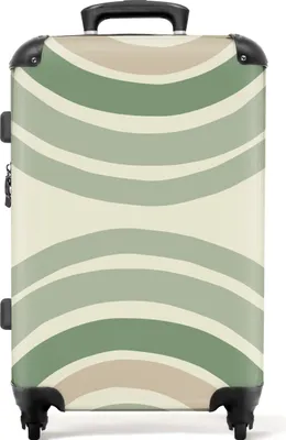 Produktbild von NoBoringSuitcases.com® Großer Koffer - Kreise - Grün - Regenbogen - Formen - Kombinationsschloss TSA - Hartschalen Trolley 4 Rollen - 72 liter - Reisekoffer - 66 cmKoffer Mittelgroß 67x43x25 cm, 72L,
