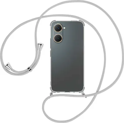 Produktbild von Handykette Backcover-Schutzhülle mit Band (Metall silberfarben) für vivo Y03 4G - silbergrau