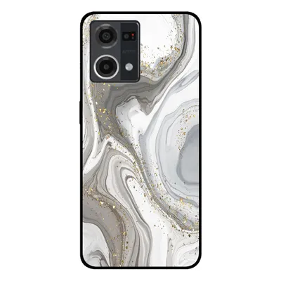 Produktbild von Smartphonica Handyhülle passend für Oppo Reno7 4G mit Marmor  aufdruck - TPU Rückseite Fall Marmor Design - Silber