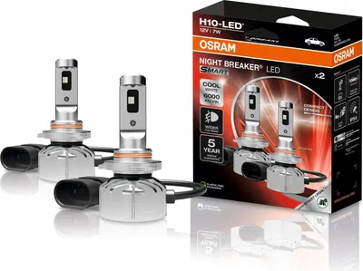 A product shot of OSRAM LED headlights and their packaging.