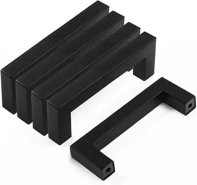 Imagen del producto de Pomo de acero inoxidable, color , juego de 5 unidades, distancia entre agujeros de 64 mm, para cocina