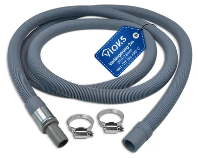 Produktbild von Ablaufschlauch-Verlängerung 2 m mit 2x Schlauchschellen 18-28mmØ für Spülmaschine