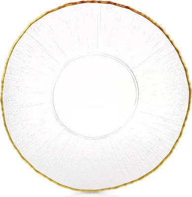 Immagine prodotto di Piatto piano in vetro basso dorato 28 cm