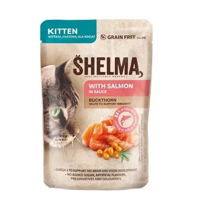 Produktbild von SHELMA Kitten with salmon in sauce - nassfutter für Katzen - 85g