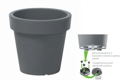 Obrázek produktu pro Květináč LOFLY + kolečka 58,2 cm - šedý kámen