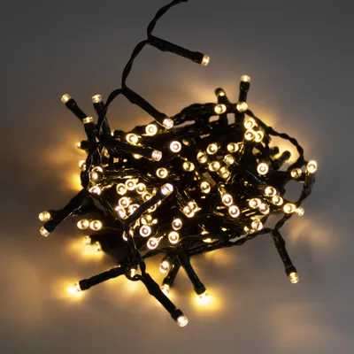 Obrázek produktu pro Venkovní světelná řetěz teplá bílá s časovačem - 160 LED / 4 m - vánoční světelná řetěz s 8 funkcemi napájená bateriemi