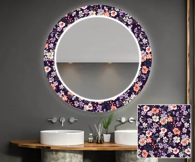 Produktbild von Artforma Runde Dekorativer Spiegel mit LED-Beleuchtung 75x75 cm - mit LED Beleuchtung - LED Farbe Kaltweiß 7000K - Individuell Nach Maß - Beleuchtet Wandspiegel Lichtspiegel Badezimmerspiegel |OUV001