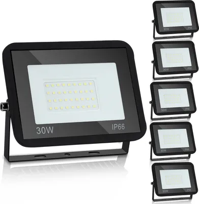 Produktbild von Jopassy 5X LED Fluter Flutlicht Strahler 30W Baustrahler Außen Lampe IP65 Warmweiß Scheinwerfer