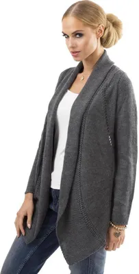 Obrázok produktu pre Dámska pletená bunda Poncho, S/M, Graphite