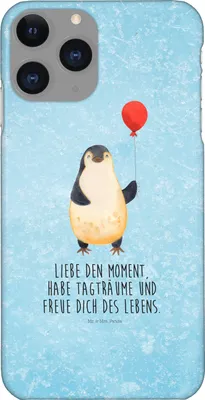 Produktbild von Mr. & Mrs. Panda Iphone 11 Pro Handyhülle Pinguin Luftballon - Eisblau - Geschenk, Lebenslust, Pinguine, Geschenkidee, Liebe, Premium Kunststoff, Handy Case