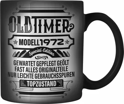 Produktbild von TRENDATION 50. Geburtstag Farbwechsel Zauber-Tasse Frau Mann Geschenk 50er Geschenkidee 50 Mutter Vater (Schwarz)