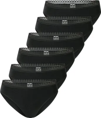 Produktbild von Schiesser 6er Pack 95/5 Modern Baumwolle Rio Slip Edle Slips mit Spitzenband, Hoher Tragekomfort, Liegen angenehm auf der Haut