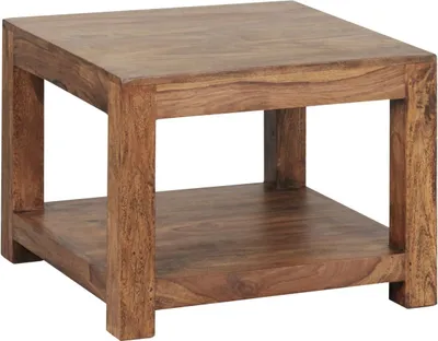 Produktbild von Couchtisch MUMBAI Massiv-Holz Sheesham 60 x 60 cm Wohnzimmer-Tisch Design dunkel-braun Landhaus-Stil Beistelltisch