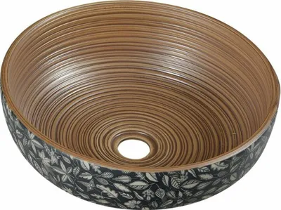 Obrázok produktu pre Keramické umývadlo, 41X15 cm, hnedé, so vzorom