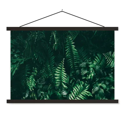 Produktbild von MuchoWow® Textilposter Blätter - Dschungel - Natur - Tropisch - Pflanzen 150x100 cm mit schwarzem Rahmen - Schlafzimmer