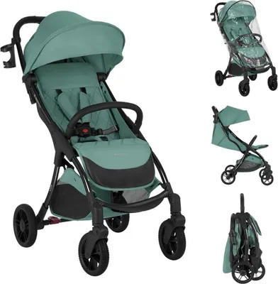 Produktbild von Kikkaboo Kinderwagen Buggy Cloe bis 22 kg Aluminiumrahmen faltbar Getränkehalter dunkelgrün