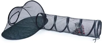 Produktbild von Tragbares Katzenzelt mit Tunnel, 120 x 63 x 50 cm, groß und atmungsaktiv, für drinnen und draußen, faltbares Haustiergehege für Katzen, Hunde, Kaninchen und kleine Haustiere