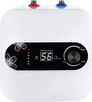 Immagine prodotto di Scaldabagno elettrico - 8 L - Riscaldamento istantaneo - Display a LED - Per cucina e bagno - Bianco