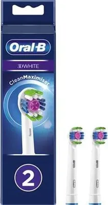 Image de Tête de rechange Oral-B avec technologie CleanMaximiser EB18 RB-2 3D White Heads, Pour adultes, nombre de têtes de brosse inclus 2, Blanc