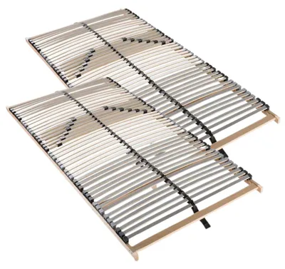 Obrázek produktu pro Lamelový rám 180x200, 42 lamel, 7zónový lamelový rám, Bukový lamelový rám, Nenastavitelné čelo, Vyrobeno v Německu, Vlastní montáž, Nosnost 150 kg