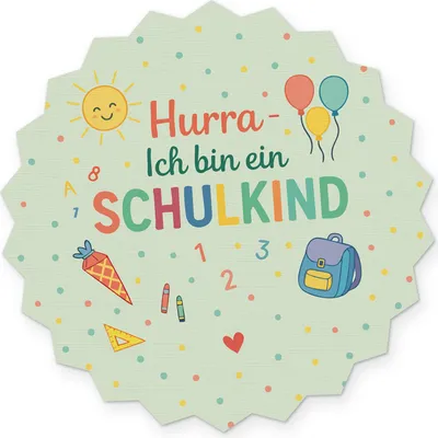Produktbild von itenga 10x Aufkleber Sticker "Hurra Ich bin ein Schulkind  12 x 12 cm
