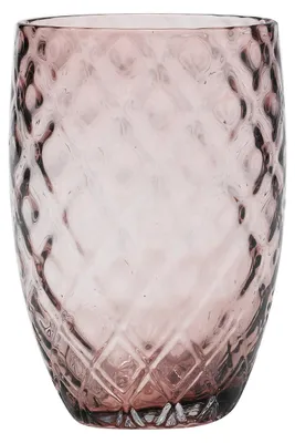 Image de Lot De 6 Verres Tumbler Losanghe En Verre Soufflé À La Bouche Couleur Améthyste, Fabrication Artisanale Avec Élégant Motif À Losanges Pour La Table