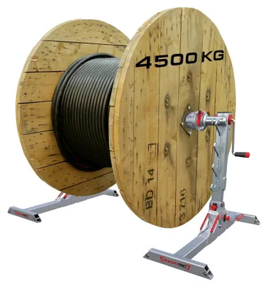 Produktbild von RUNPOTEC Kabeltrommelheber RUNPOLIFTER, 1600mm, Traglast 4.500kg, Edelstahl, 1 Stk.