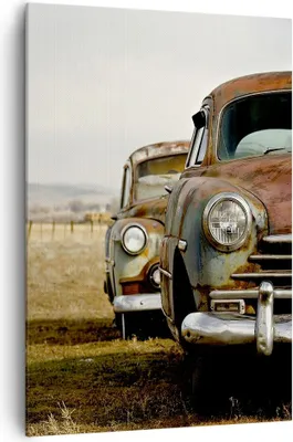 Produktbild von Bild auf Leinwand - Leinwandbild - Einteilig - Auto Alt Feld - 70x100cm - Wand Bild - Wanddeko - Wandbilder - Leinwanddruck - Kunstdruck - Wanddekoration - Leinwand bilder - Wandbild - PA70x100-0117