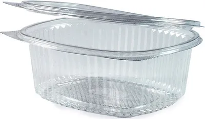 Produktbild von 50x Feinkostbecher oval klar mit Deckel 375 ml (PET)