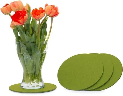 Produktbild von Vilten Glasonderzetters 25cm, 4 stuks, selecteerbaar groen