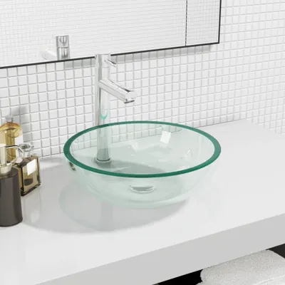 Produktbild von The Living Store Waschbecken Hartglas 35x12 cm Transparent