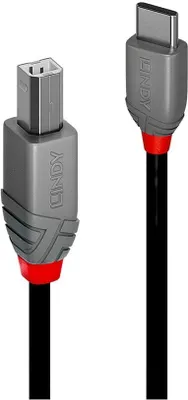 Produktbild von LINDY 1m USB 2.0 Typ C an B Kabel, Anthra Line