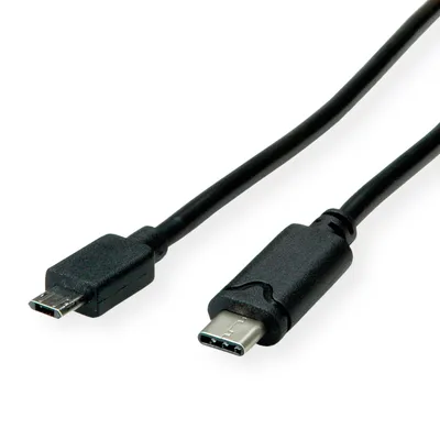 Produktbild von ROLINE USB 2.0 Kabel, Typ C ST - Micro B ST (reversibel), schwarz, 3 m