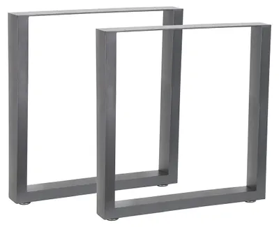 Image de Piètement de table 70x72 cm Pieds de meuble gris Pieds de table industriels Patins de banc acier