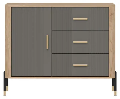 Productafbeelding van Furniture24 Kommode Dante Dt03, ladeschrank, 185 X 61 X 40 Cm - Cremona eikenhout/grijs