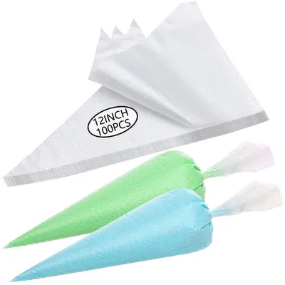 Zdjęcie produktu dla Jednorazowe woreczki do dekoracji, 100 sztuk, wymiary 31x21 cm, do dekorowania ciast i tortów