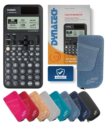 Produktbild von Casio FX-991 DE CW Taschenrechner mit Schutztasche hellblau & Fachbuch