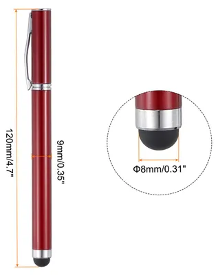 Produktbild von 3 Stš¹ck Kugelschreiber mit Stylus-Spitze, 2-in-1-Tintenstift und Gummi-Eingabestifte mit feiner Spitze fš¹r alle kapazitiven Touchscreens, universell, rot