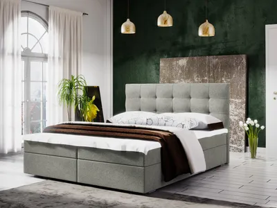 Produktbild von FEDVE Boxspringbett Kolumbo Doppelbett Bett mit Bettkasten und Topper 180x200 cm Matratze H3