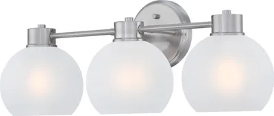 Produktbild von Dreiflammige Wandleuchte Dorney Nickel / Milchglas
