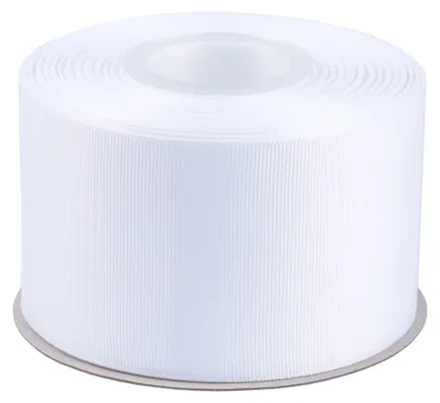 Grosgrain-Band 63 mm x 22 m, weiß, für Geschenke & Basteln