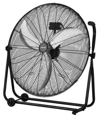 Produktbild von VEVOR Bodenventilator Ø762mm, 360° Neigbare Windmaschine, Standventilator mit 3 Geschwindigkeitsstufen, Tragbarer Trommelventilator mit Griff Rollen & 1,6m Kabel, Industrie-Ventilator für Garage Lager