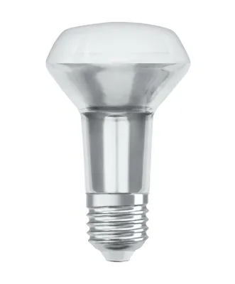 A studio shot of an LED light bulb against a white background.