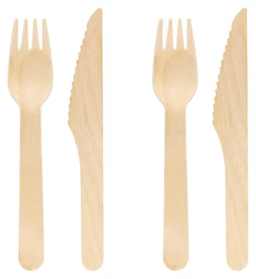 Produktbild von Holzbesteck-Set, 200 Stück, ideal für Feste und Picknicks