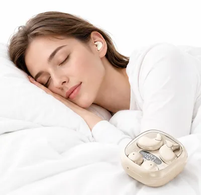 Produktbild von Mini Bluetooth Kopfhörer für kleine Ohren, unsichtbare kabellose In Ear Ohrhörer, leichte Schlafkopfhörer mit LED Ladecase und langer Akkulaufzeit