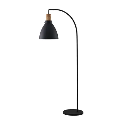 Produktbild von Lindby Stehleuchte Trebale, schwarz, Holz, 154 cm, E27