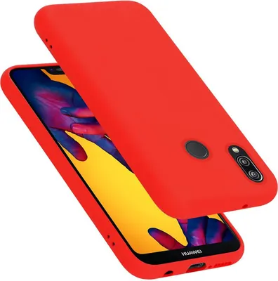 Produktbild von Cadorabo Schutzhülle für Huawei P20 LITE 2018 / NOVA 3E Hülle in Rot Handyhülle Case Cover TPU Etui