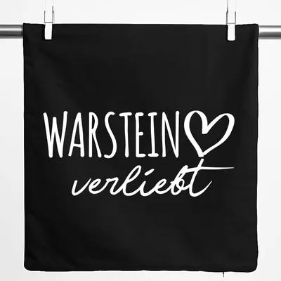 Produktbild von Huuraa Kissenbezug Warstein verliebt 40x40cm Black Baumwolle Dekokissenbezug Geschenkidee