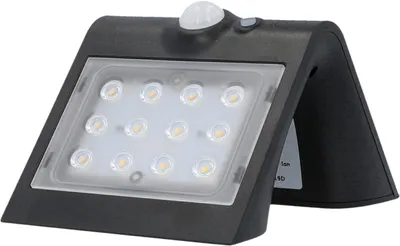 Produktbild von UniTec LED Solar-Wandleuchte schwarz mit Bewegungsmelder 1,5 W 220 lm